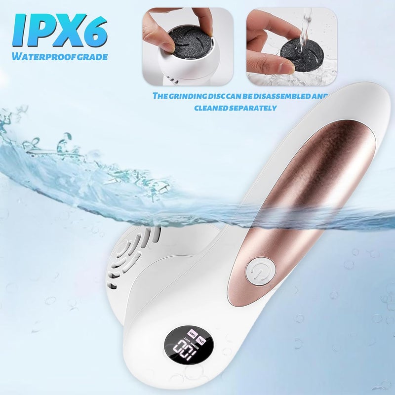 Doeean Electric Feet Foot Callus Remover Equipped with A Vacuum System Foot Scrubber 17 in 1 Professional Foot Care Tool Ipx6 Waterproof Rating for Removing Hard Cracks Dryness and Dead Skin (White) - Image 5